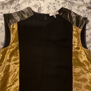 Sandro size 2 gold and silver sleeveless blouse